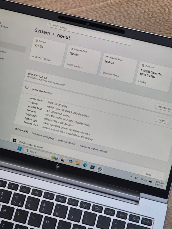 2026/06/1000991342-scaled.jpg HP EliteBook 830 13-Inch G11 Core Ultra 5 16GB 512GB (New Condition)