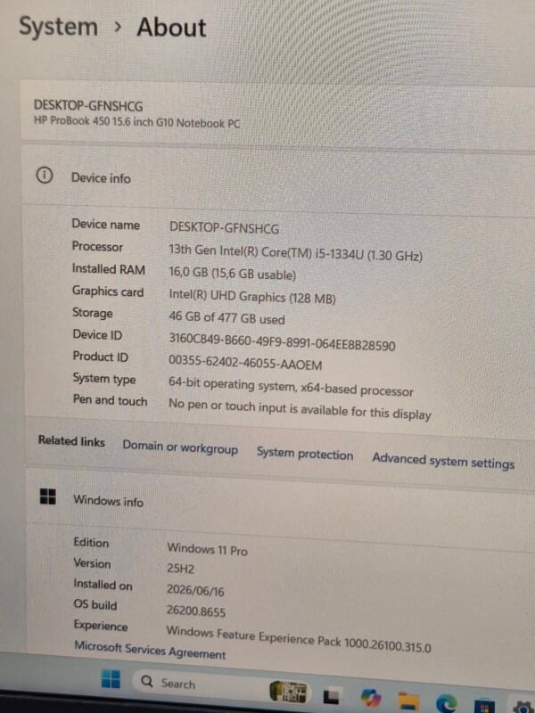 2026/06/1001169344-scaled.jpg HP ProBook 450 G9 13th Gen Core i5 16GB RAM 512GB SSD (Pre-owned)