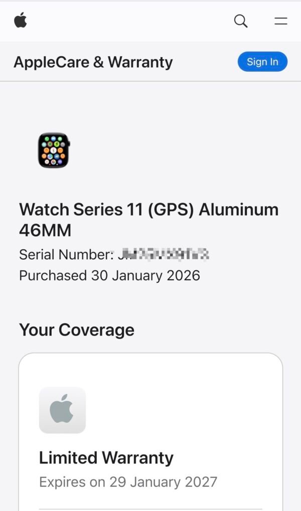 Apple Watch Series 11 46MM GPS Only (Pre-owned)