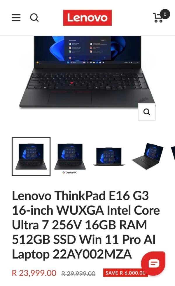 Brand New Lenovo ThinkPad E16 Gen 3 Ultra 7 16GB 512GB (New)