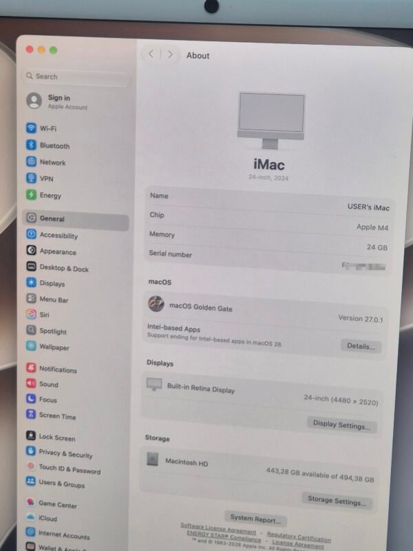 24-Inch iMac M4 Chip 24GB RAM 512GB SSD (PRE-OWNED)
