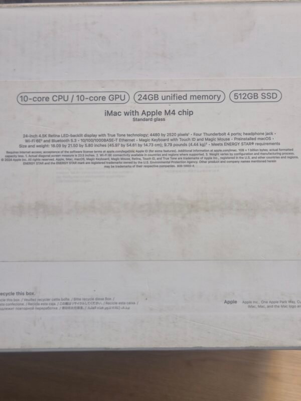 24-Inch iMac M4 Chip 24GB RAM 512GB SSD (PRE-OWNED)